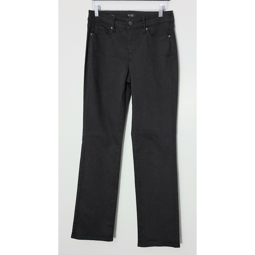 NYDJ Jeans Women's Size 4 Marilyn Straight Dark Gray Lift Tuck Technology